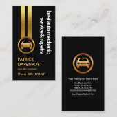 ブラックエレガンス打撃金ゴールドラインカー整備士 名刺 (正面/裏面)