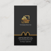 ブラックエレガンス金ゴールド建物ラインハン縁どディマン 名刺 (裏面)