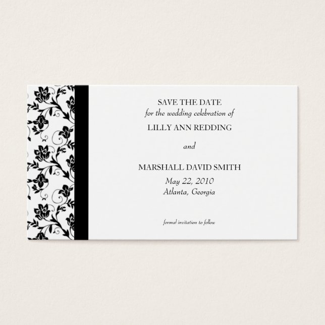 ブラックエレガンスSave The Date Card (正面)