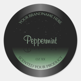 ブラックエレガントおよびグリーン製品ラベルソフトグリッター ラウンドシール