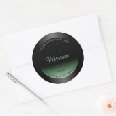 ブラックエレガントおよびグリーン製品ラベルソフトグリッター ラウンドシール (封筒)