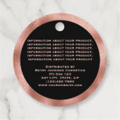 ブラックエレガントおよびバラ金ゴールド製品ラベル フェイバータグ (裏面)