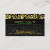 ブラックエレガントおよびメタリック金ゴールドのダンパー 名刺 (裏面)