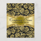 ブラックエレガントおよびメタリック金ゴールドフローラのマスク チラシ (裏面)