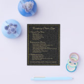 ブラックエレガントおよびメタリック金ゴールドフローラのマスク チラシ (シングル)