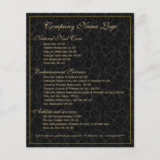 ブラックエレガントおよびメタリック金ゴールドフローラのマスク チラシ (正面)