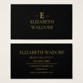 ブラックエレガントおよび金ゴールドのプロフパーソナライズされたァイル・カード (正面&裏面)