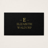 ブラックエレガントおよび金ゴールドのプロフパーソナライズされたァイル・カード (正面)