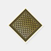 ブラックエレガントおよび金ゴールドアールデコのファンパタ結婚ーン スタンダードカクテルナプキン (角)