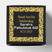 ブラックエレガントおよび金ゴールドグリッターダスト誕生日 フェイバーボックス (上部)