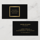 ブラックエレガントおよび金ゴールドデザイナー名刺 名刺 (正面/裏面)