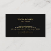 ブラックエレガントおよび金ゴールドデザイナー名刺 名刺 (裏面)