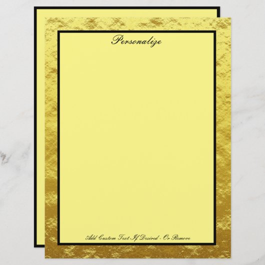 ブラックエレガントおよび金ゴールドプロフェッショナルのパーソナライズ (正面/裏面)