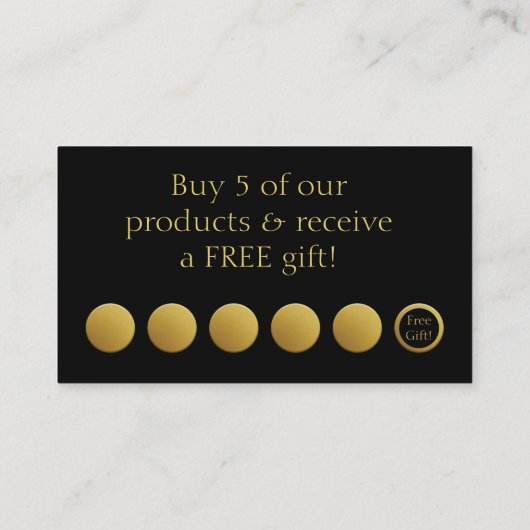 ブラックエレガントおよび金ゴールドロイヤリティカード ロイヤリティカード (裏面)