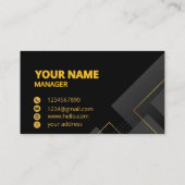 ブラックエレガントおよび金ゴールド名刺 | コルポモダンル 名刺 (裏面)