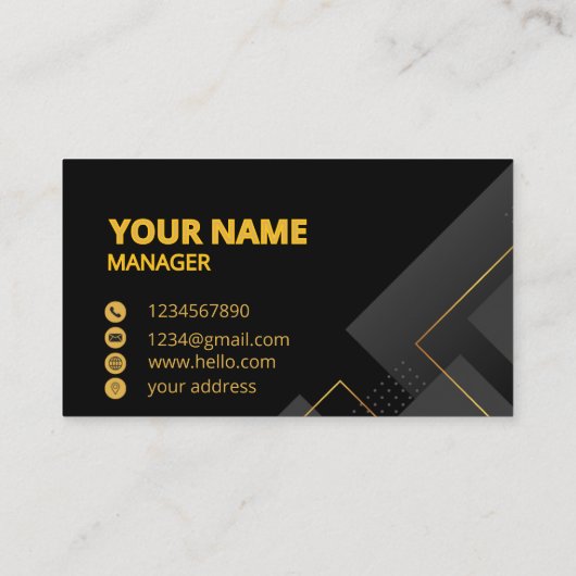 ブラックエレガントおよび金ゴールド名刺 | コルポモダンル 名刺 (裏面)