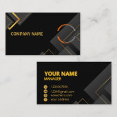 ブラックエレガントおよび金ゴールド名刺 | コルポモダンル 名刺 (正面/裏面)