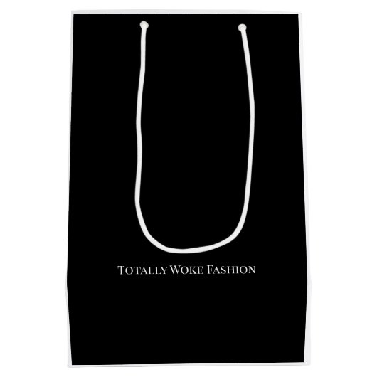 ブラックエレガントおよび金ゴールド結婚式の引き出物抱き枕 ミディアムペーパーバッグ (裏面)