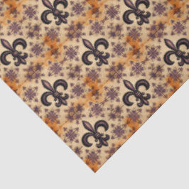 ブラックエレガントとオレンジのデコップパターン 薄葉紙