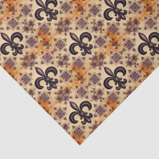 ブラックエレガントとオレンジのデコップパターン 薄葉紙 (詳細)