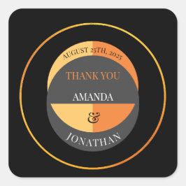 ブラックエレガントとオレン結婚ジの感謝 スクエアシール