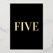 ブラックエレガントとゴールドのホイル結婚のテーブル番号 箔シーズンカード (正面)