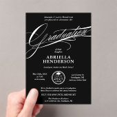 ブラックエレガントとスフォーマルクリプトの卒業 アクリル招待状 (インサイチュ (ポータブル))