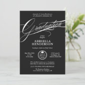 ブラックエレガントとスフォーマルクリプトの卒業 招待状 (スタンド正面)