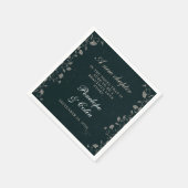 ブラックエレガントとタンのヴィンテージライブラ結婚リ スタンダードカクテルナプキン (角)