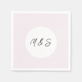 ブラックエレガントと薄紫のミニマリスト スタンダードカクテルナプキン