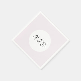 ブラックエレガントと薄紫のミニマリスト スタンダードカクテルナプキン