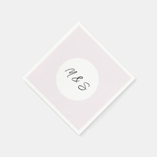 ブラックエレガントと薄紫のミニマリスト スタンダードカクテルナプキン (角)