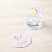 ブラックエレガントと薄紫のミニマリスト ラウンドペーパーコースター (インサイチュ)