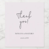 ブラックエレガントと薄紫のミニマリスト ワインラベル (シングルラベル)