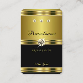 ブラックエレガントと金ゴールドとラグジュアリーなダイヤモンド 名刺