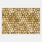 ブラックエレガントと金ゴールドのジラフェス ラッピングペーパーシート (正面3)