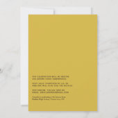 ブラックエレガントと金ゴールドのバーチャル卒業パーティー 招待状 (裏面)