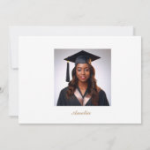 ブラックエレガントと金ゴールドの卒業発表 招待状 (裏面)