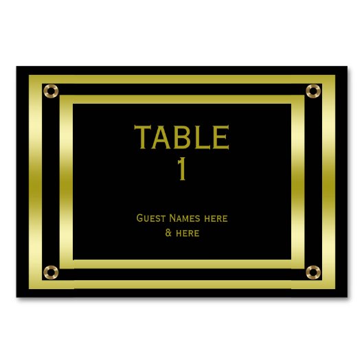 ブラックエレガントと金ゴールドの卒業 テーブルナンバー (正面)