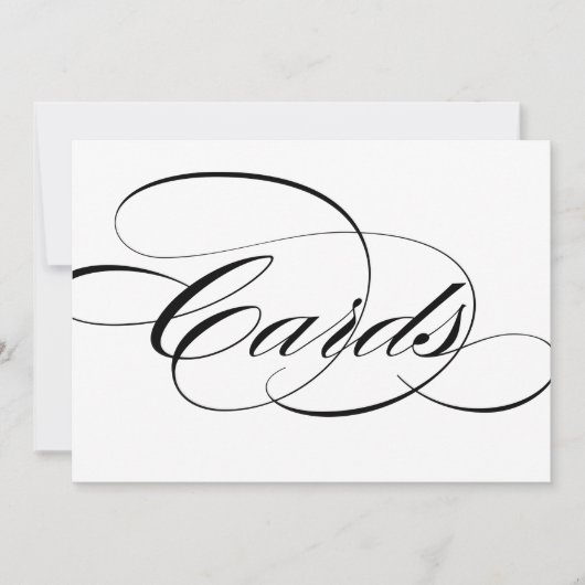 ブラックエレガントなカリグラフィーカード ウェディングサイン 招待状 (正面)