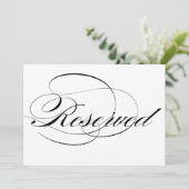 ブラックエレガントなカリグラフィー スクリプト 予約済み ウェディング (スタンド正面)