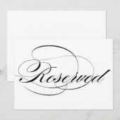 ブラックエレガントなカリグラフィー スクリプト 予約済み ウェディング (正面/裏面)