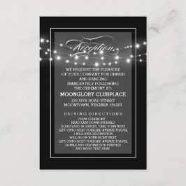 ブラックエレガントなストリングライトのレセプションカード エンクロージャーカード