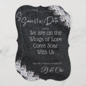 ブラックエレガントな結婚式 セーブザデート (正面/裏面)