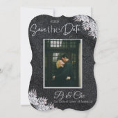 ブラックエレガントな結婚式 セーブザデート (裏面)