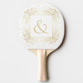 ブラックエレガントのゴールドフォイルのスクロール作業スクリプト 卓球ラケット (裏面)