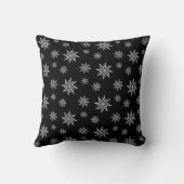 ブラックエレガントのスノーフレーク・パターン クッション (裏面)
