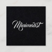 ブラックエレガントのミニマカッコいいリストのスクリプト スクエア名刺 (正面)