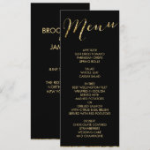 ブラックエレガントのメ結婚ニュー金箔 メニュー (正面/裏面)