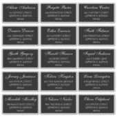 ブラックエレガントの結婚ゲスト個人アドレス シール (正面)